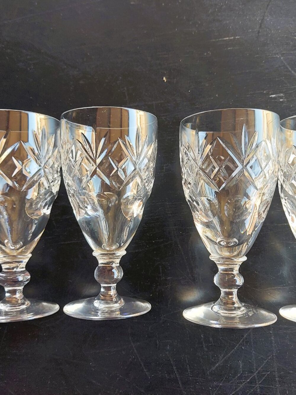 Cut Crystal Sherry Glasses - Set of 4